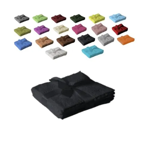 EXKLUSIV HEIMTEXTIL Seiftuch 4er Set 30 x 30 cm Schwarz