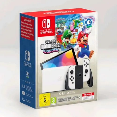 Nintendo Switch OLED-Modell (weiß) + Super Mario Bros. Wonder - 12 Monate Nintendo Switch Online, das perfekte Set für unvergessliche Gaming-Abenteuer