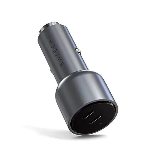 Satechi 40 Watt Auto-Netzteil mit 2 USB-C Anschlüssen - USB Autoladegerät mit 40 Watt Leistung, perfekt für das gleichzeitige Laden mehrerer Geräte während der Fahrt.
