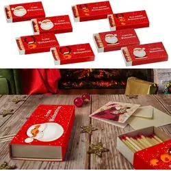 Streichhölzer 'Frohe Weihnachten' 8er Set mit 4 Motiven von CEPEWA