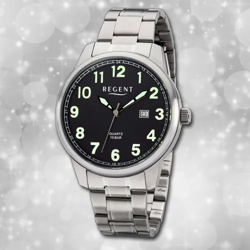 Produktbild Armbanduhr Quarz Metall silber F-1189 Herren Uhr Regent Metallarmband URF1189