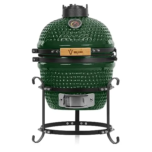 BBQ-Toro Kamado Grill Holzkohlegrill Haiiro Ø 32 cm - Mini Keramikgrill mit Thermometer und Holzgriff, ideal für Grillen, Kochen und Räuchern. Hochwertige Keramik sorgt für optimale Hitzespeicherung und Langlebigkeit.