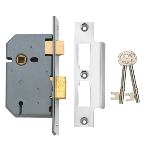 Union Locks 2277 Mortice Sash Lock Satin Chrome