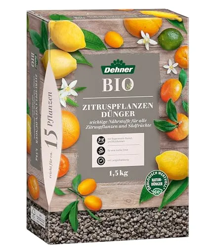 Dehner Bio Zitruspflanzendünger 1.5 kg - Obstdünger mit organischem NPK-Dünger, ideal für gesundes Wachstum von Zitruspflanzen und Südfrüchten, fördert aktives Bodenleben und sorgt für eine reiche Ernte.