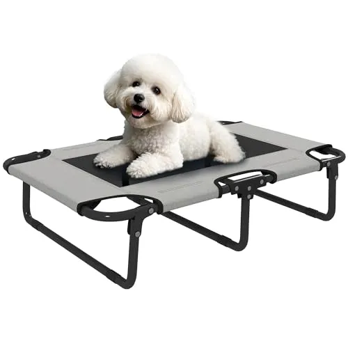 PawHut Klappbares Tierbett für kleine und mittelgroße Hunde - Hochwertiges Tierbett aus atmungsaktivem Polyester, ideal für drinnen und draußen. Mit erhöhten Füßen für Feuchtigkeitsabweisung und hervorragender Luftzirkulation.