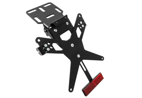ZIEGER Kennzeichenhalter schwarz - Motorradzubehör mit robustem Design, inklusive Montagematerial für einfache Installation und optimalen Halt.