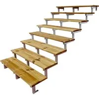 Vinuovo Außentreppe Stahl Oslo 8 Treppenstufen Holz 120cm