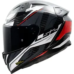 LS2 FF811 Vector II Carbon Savage Helm - Größe L für Männer - Motorradhelm mit herausnehmbarem und waschbarem X-Static Innenpolster, 3D Schaumstoffpolster für perfekte Passform und kratzfestem Visier für optimalen Schutz.