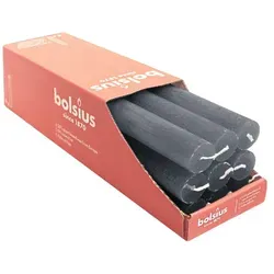 Stabkerzen Rustik, 23/270 mm, Stürmisches Grau, BOLSIUS, Brenndauer ca. 13h, 9 Stück pro Verpackung