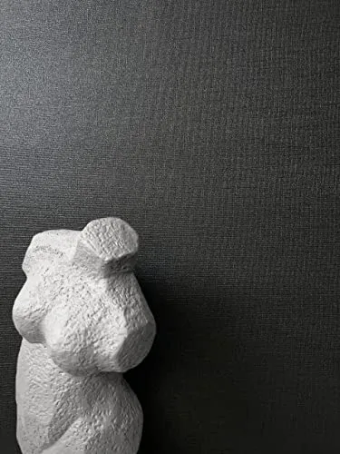 Newroom Tapete Schwarz Vliestapete Einfarbig - Edle Farben - Uni Struktur Textil-Optik Abwaschbar Modern Unitapete Strukturtapete inkl. Tapezier-Ratgeber