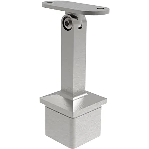 ECONOMY Rohrstütze verstellbar, Rohr 40 x 40 x 2,0 mm,Edelstahl geschliffen V2A