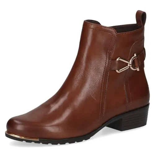 Caprice Damen Stiefeletten aus Leder mit kleinem Absatz, Braun (Cognac Nappa) - Wanderschuhe mit AIRMOTION Sohlentechnologie für optimale Luftzirkulation und Federung. Hochwertiges Leder sorgt für Komfort und Langlebigkeit.