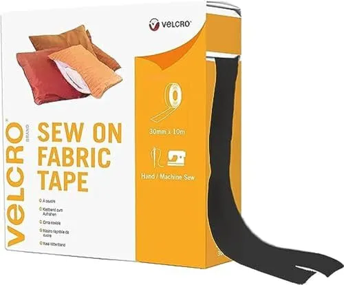 VELCRO Marke | Aufnähen geeignetes Stoffband | Selbstklebendes Haken- und Schleifenband, 50 mm x 10 m - Gewebebänder – Ideal für Bastelarbeiten und Kleidungsreparaturen, stark und wiederverwendbar, einfach zu nähen ohne bügeln oder kleben.