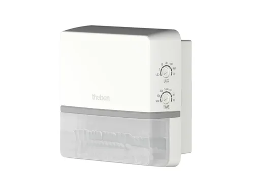 Theben 1010100 TECTA D180 Bewegungsmelder - Wandmontierter Außenbewegungsmelder mit 180° Erfassungsbereich und bis zu 14 m Reichweite, ideal für präzise Lichtsteuerung und Sicherheit im Außenbereich.