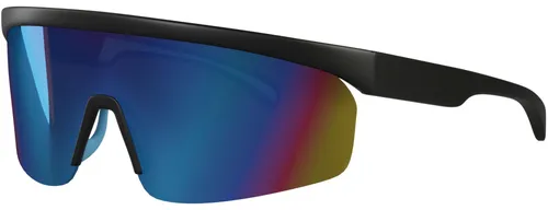 Uni Sonnenbrille 80er Fahrradbrille Sport Brille Retro verspiegelt Black Blue
