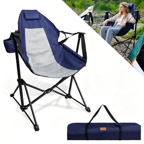CCLIFE Campingstuhl Klappstuhl Faltbar 100Kg Blau - Der CCLIFE Campingstuhl ist leicht, tragbar und bietet dank verstellbarem Liegedesign und Getränkehalter höchsten Komfort. Ideal für Outdoor-Aktivitäten, belastbar bis 100 kg.