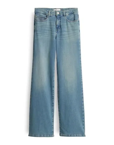 OPUS PANTS Damen Wide | Melly MODERN Wide Leg Jeans mit Powerstretch Mid Rise Light Ice Blue, 44 L30