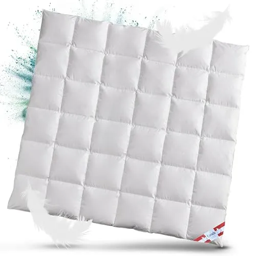 Canada Daunenbettdecke Preishit 200x200 cm – Ganzjahres Daunendecke mit 70% Daunen