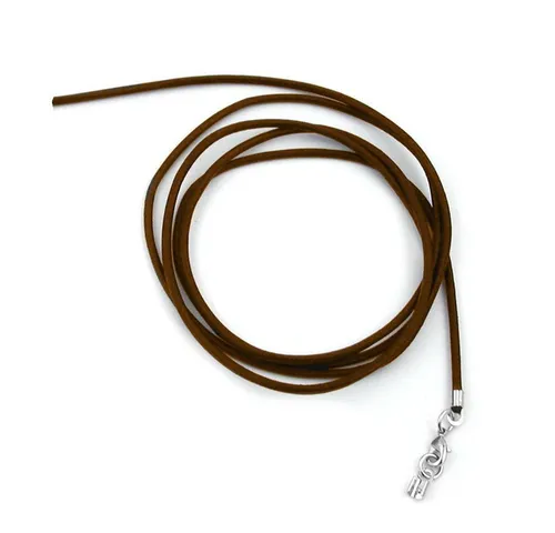 unbespielt Lederband Lederband Braun Karabinerverschluss Silberfarben Länge 1 m kürzbar, Modeschmuck für Damen und Herren