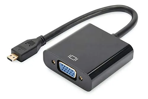 Digitus Micro-HDMI zu VGA & Klinkenbuchse Adapter 10 cm - Video Adapter für einfache Verbindung von Micro-HDMI-Geräten zu VGA und Klinkenbuchse, ideal für Präsentationen und Multimedia-Anwendungen.