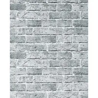 Produktbild EDEM 583-26 3D Rustikale Vinyl Tapete Vintage Mauerstein Klinker Ziegel Brix Grau 10,05 m x 0,53 m 5,33 m2 Grau