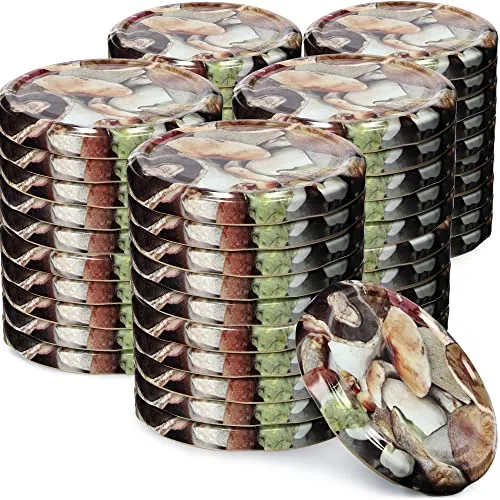 KADAX 50er Set Schraubdeckel Ø 66 mm in Pilze – Ersatzdeckel für Einmachgläser & Vorratsgläser, luftdicht & auslaufsicher