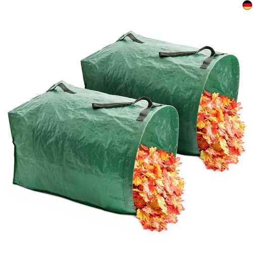 MEKKAPRO Gartenabfallsack - 2 x 200 L - selbststehend & mit flacher Kehrkante -