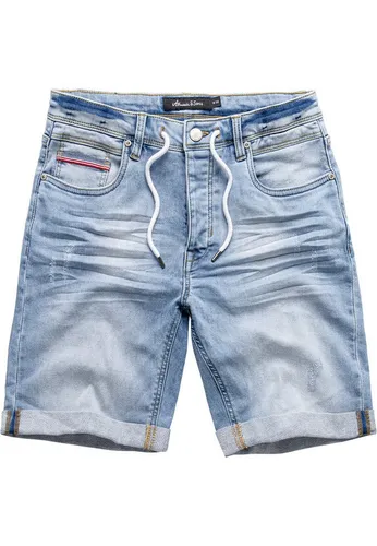 Amaci&Sons Jeansshorts MARKHAM Herren Bermuda Shorts W33 - Bequeme Jeansshorts für Herren im Regular Fit, gefertigt aus elastischem Material für optimalen Tragekomfort. Ideal für Freizeit und Sommeraktivitäten.