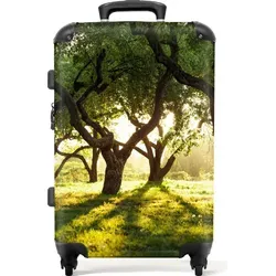 NoBoringSuitcases.com® Hartschalen-Trolley mit leuchtenden Rädern – Grüner Wald 67 cm - Hartschalenkoffer mit 72 Litern Stauraum, leicht und robust, ideal für Familienreisen. Auffälliges Design sorgt dafür, dass Du Deinen Koffer nie wieder verwechselst!