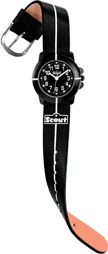 Scout Meine Erste Kinder Uhr schwarz 280390020 - Digitaluhr für Kinder mit analoge Zeitanzeige, wasserdicht bis 5 ATM und kratzunempfindlichem Mineralglas, ideal zum spielerischen Lernen der Uhrzeit.