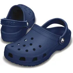 Crocs Classic Clogs für Damen und Herren in Navy - Clogs aus leichtem Croslite™-Material bieten hervorragenden Komfort und Atmungsaktivität. Der verstellbare Fersenriemen sorgt für sicheren Halt und macht sie ideal für Freizeit und Beruf.