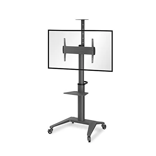conecto LM-FS02NB Pro TV Ständer - Hochwertiger TV Standfuß für 37-70 Zoll Fernseher, mobil mit Rollen, höhenverstellbar und schwenkbar für flexibles Seherlebnis. Maximale Tragkraft von 70kg und integrierter Kabelkanal für Ordnung.