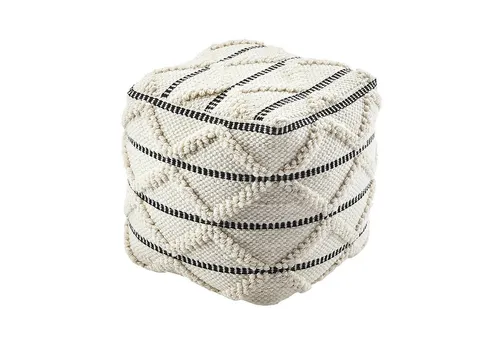 Kobolo Sitzwürfel Pouf JAIPUR - Moderner Sitzpouf aus Baumwolle - Sitzwürfel aus Baumwolle im Bohemian Chic, leicht zu bewegen und ideal als zusätzliche Sitzgelegenheit oder Fußstütze für jeden Raum.