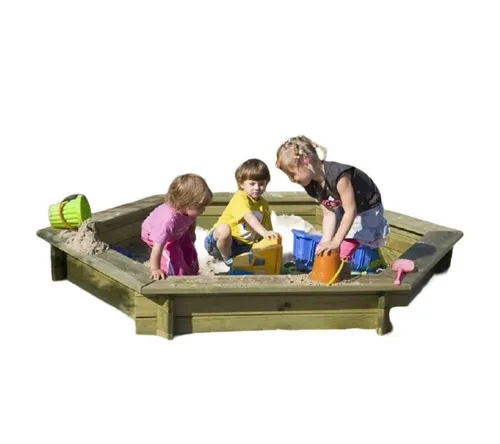Gartenwelt Riegelsberger Sandkasten 6-eckiger Sandkasten Carlo Ø 230 cm Kiefer imprägniert TÜV geprüft, Höhe: 30 cm, Stärke: 30 mm, Steckbauweise, gehobelt und gefast