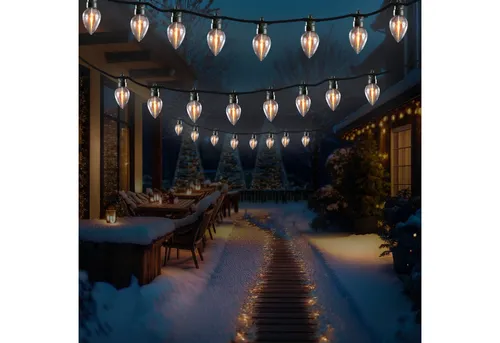 MARELIDA LED-Lichterkette mit Flammeneffekt, 3,5m für Außen - Weihnachtsbeleuchtung mit 8 flackernden Kerzenlampen, perfekt für stimmungsvolle Dekoration im Garten, Balkon oder zur Feierlichkeiten. Inklusive Timer für 8 Stunden Betrieb.