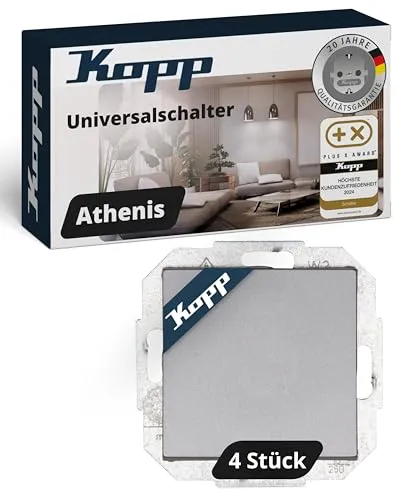 Kopp ATHENIS Universalschalter in Stahlfarben von Kopp