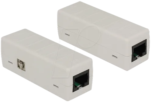 DELOCK 62620 - Netzwerk Überspannungsschutz 6 kV für PoE - Netzwerk-Überspannungsschutz für PoE-Geräte, schützt zuverlässig vor Überspannung mit 6 kV Isolation und unterstützt Ethernet bis 1000 MBit/s.