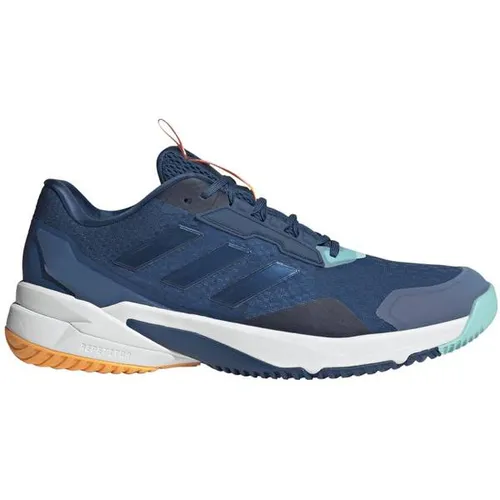 adidas CrazyFlight 6 Herren Hallen-Indoorschuhe in Dunkelblau/Aqua - Leichte Hallenschuhe mit atmungsaktivem Mesh-Obermaterial und BOOST-Technologie für explosive Bewegungen. Ideal für Hallensport und bietet hervorragende Stabilität.