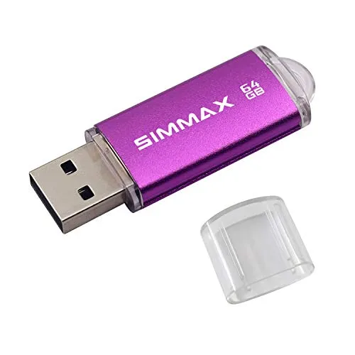SIMMAX USB Sticks 64GB USB-Flash-Laufwerk High Speed USB 2.0 Speicherstick (64GB Lila)