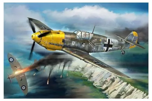 HobbyBoss 081809 1/18 Messerschmitt BF109E - Modellflugzeug im Maßstab 1:18, detailgetreu und ideal für Sammler ab 14 Jahren. Ein Muss für Modellbau-Enthusiasten!