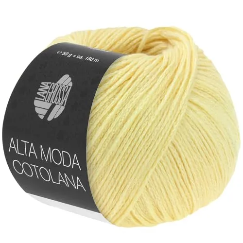 LANA GROSSA Alta Moda Cotolana | Edles Kettengarn aus 45% Schurwolle (Merino superwash), 45% Pima Baumwolle & 10% Polyamid| 50g Wolle zum Stricken & Häkeln | 150m Garn FB 32