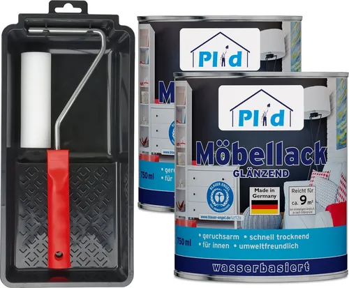 plid Weißlack Premium Möbellack - Weißlack für Möbel & Türen, schnelltrocknend und ideal für Holz, Metall und Hart-PVC. Perfekt für Innen- und Außenanwendungen, entspricht DIN EN 71.3 - kinderspielzeuggeeignet.