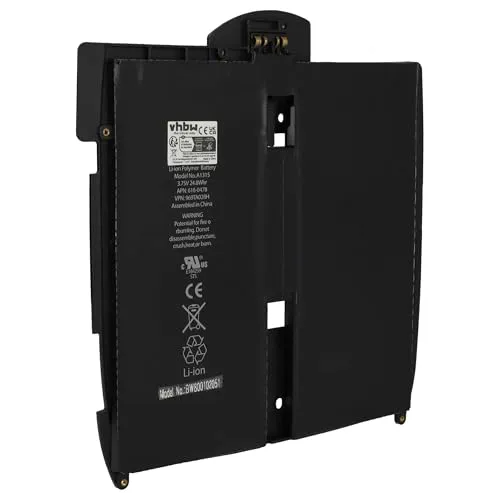 vhbw 1x Akku kompatibel mit Apple iPad A1337, 1 A1337, 1 A1219, 1G, A1219, A1315, 1 A1315 Notebook (5400 mAh, 3,75 V, Li-Polymer) - Ersatz für 616-0448, 616-0478, 969TA028H