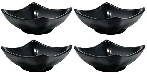 4x Dipschalen Melamin Set Schwarz 755 Snackschale Servierschale Klein Mini Saucenschälchen Soja