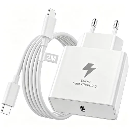 45W USB C Ladegerät mit 2M Ladekabel für Samsung Galaxy S26/S26+/S25/S24/S23 Ultra/S22/S21/S20, Netzteil USBC Stecker Adapter Handy Ladegerät Typ C mit Schnellladekabel für Samsung Schnellladegerät