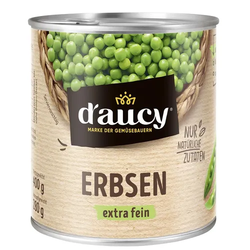 d'aucy Erbsen extra fein (400g) – Zarte Spitzenqualität & erntefrischer Genuss