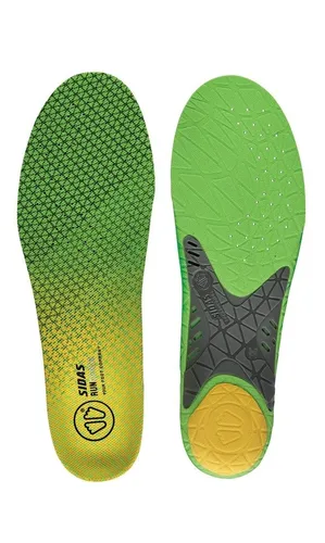 Sidas 3D Run Sense V2 Einlegesohle 37-38 - Zubehör für Schuhe, sorgt für mehr Laufkomfort und Unterstützung beim Trailrunning; Farbe: Grün/Gelb, Größe: 37-38.