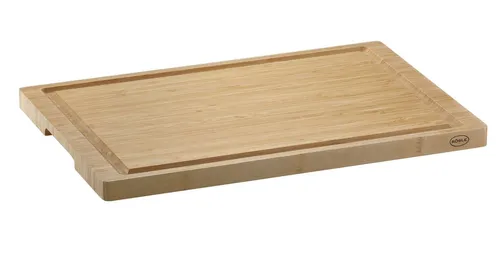 RÖSLE Schneidebrett Basic Line - 39 x 26cm - Hackbretter aus hochwertigem Bambus mit Saftrille und rutschfesten Gummifüßen, ideal zum Schneiden und Servieren, robust und langlebig für den täglichen Gebrauch.