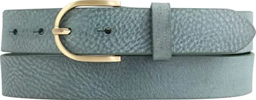 BELTINGER Damen-Gürtel aus weichem Vollrindleder Vintage-Look 3 cm | Leder-Gürtel für Damen 30mm | Schmaler Gürtel Used-Look mit goldener Gürtelschnalle | Khaki 90cm