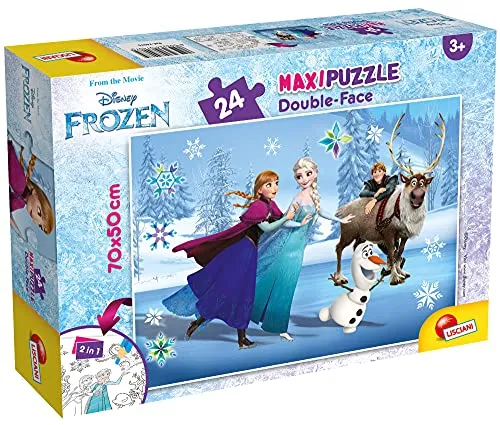 Liscianigiochi 74075 Disney Frozen, Eiskönigin Puzzle 24 Teile, Puzzle doppelseitig 24 Stück Die Eiskönigin